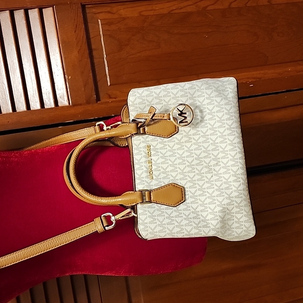 Camille Small Logo and Leather Satchel - Picture 3 of 4